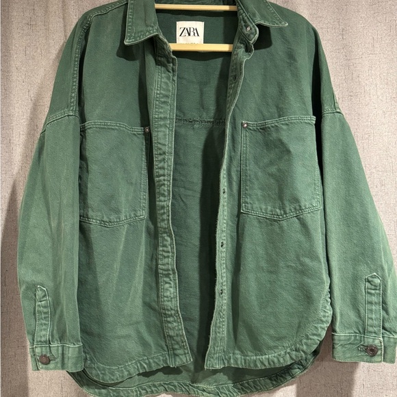 Zara Green Jean Jacket - Picture 1 of 5